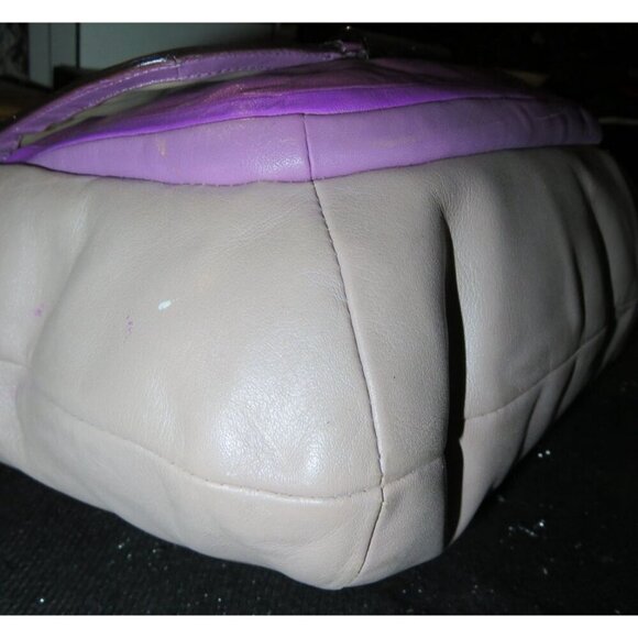 Coach 2013 Kristin Spectator Lavender & Mauve Leather Purple Colorblock Hobo Bag - Picture 9 of 13